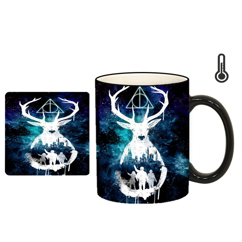 ماگ حرارتی طرح هری پاتر کد h123 به همراه زیرلیوانی