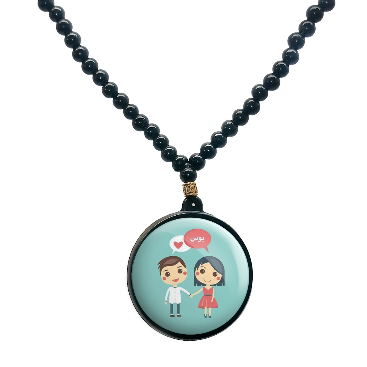 گردنبند پرمانه طرح عاشقانه کد pmd.5343 مدل دو طرفه