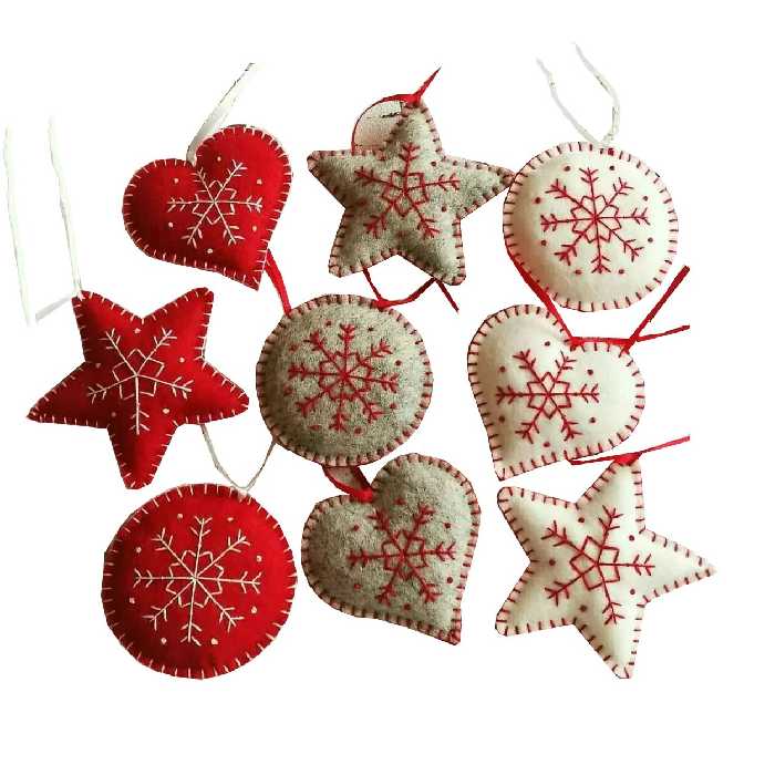 آویز تزیینی مدل کریسمس مجموعه 9 عددی 