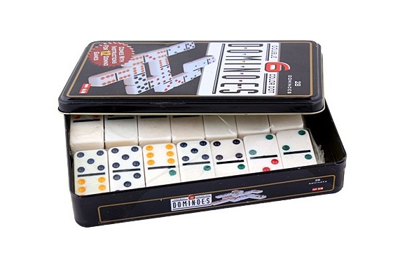 بازی فکری دومینو جعبه فلزی Dominoes