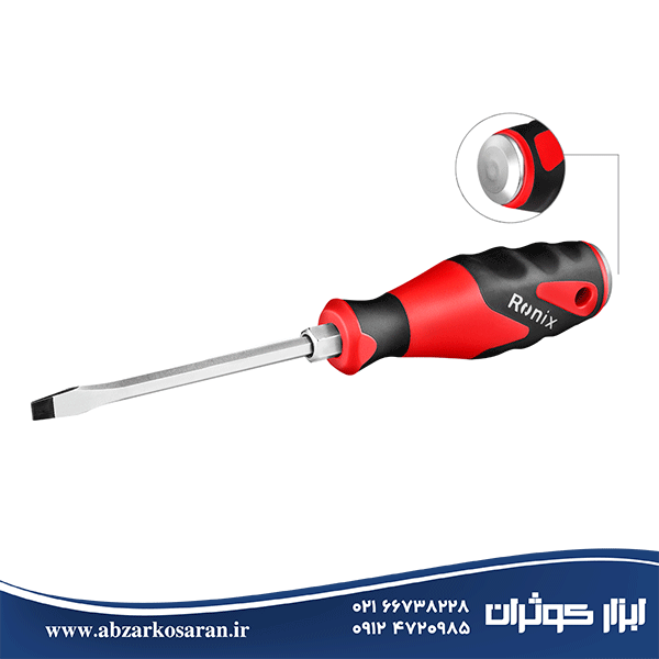 پیچ گوشتی تکی دسته TPR ضربه خور 100×6 دوسو Ronix مدل RH-2966