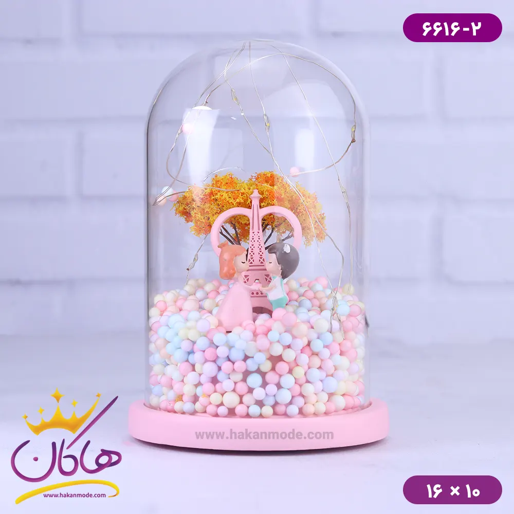 حباب شیشه ای چراغ دار زوج عاشق 6616/2