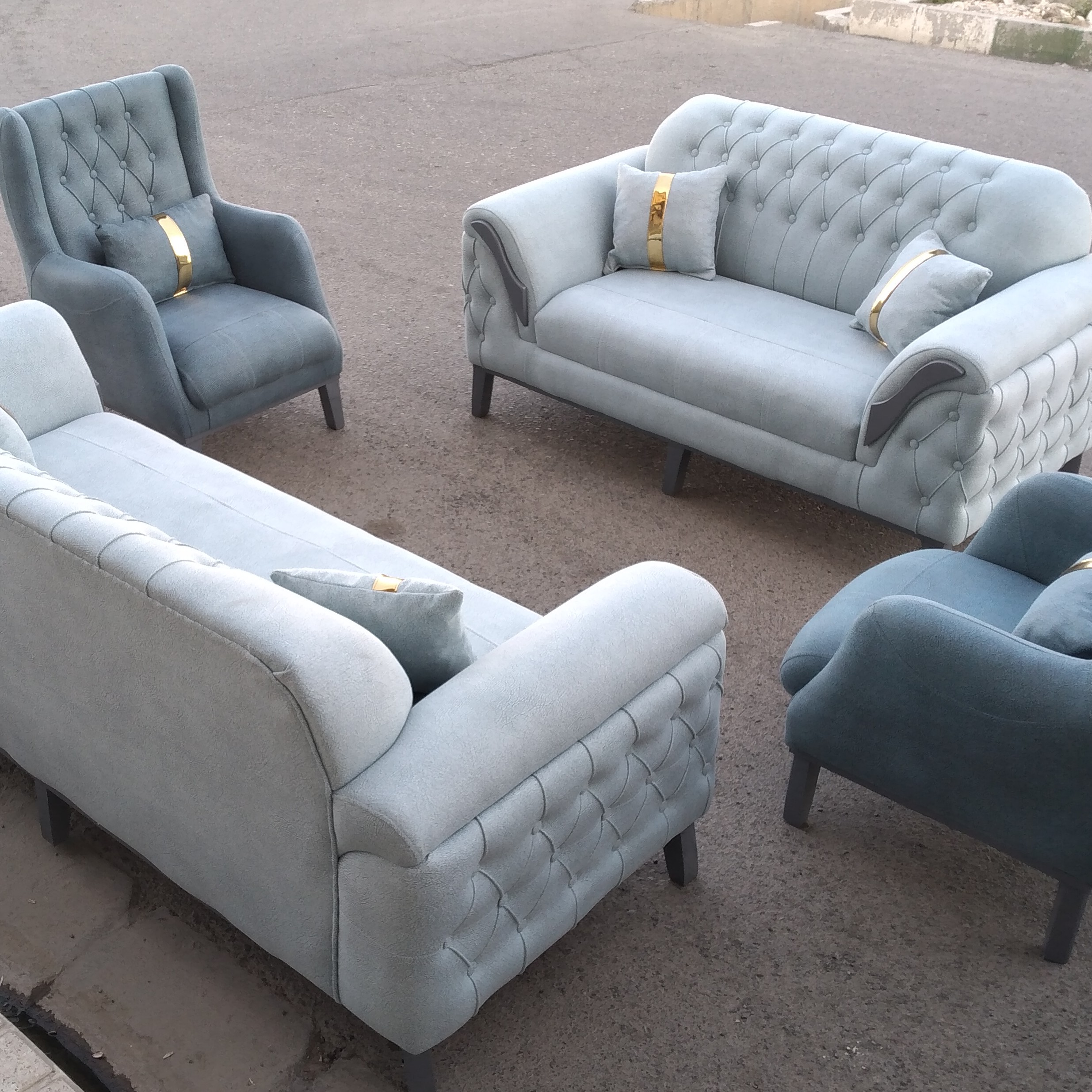 مبل راحتی پاریس ست 7 نفره پایه خراطی شده در هر رنگی که شما بخوایین