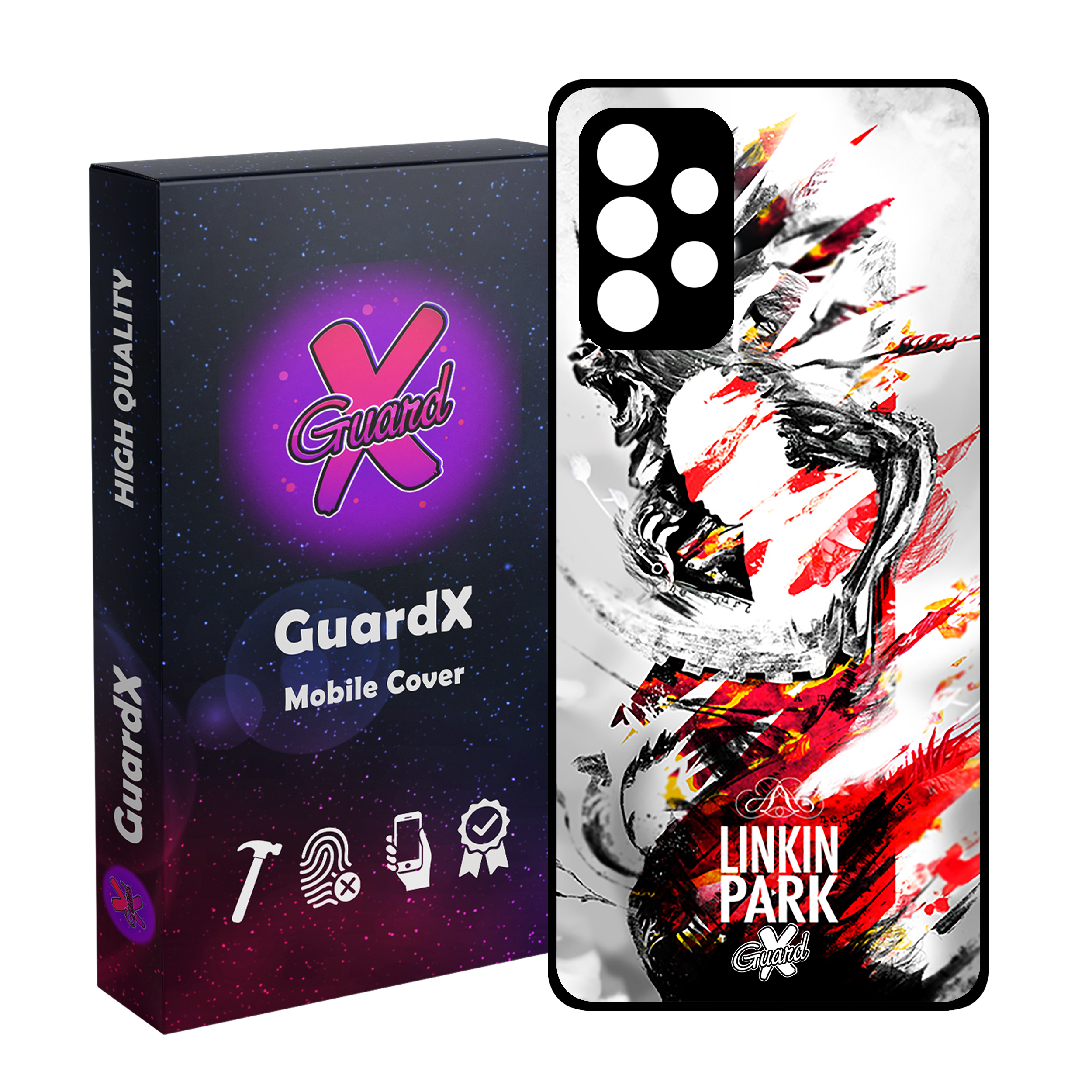 کاور گارد ایکس طرح Linkin Park مدل Glass10082 مناسب برای گوشی موبایل سامسونگ Galaxy A72