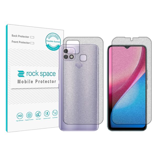 گلس صفحه نمایش و پشت گوشی اینفینیکس Hot 10i مدل نانو هیدروژل گیمینگ برند راک اسپیس کد SS