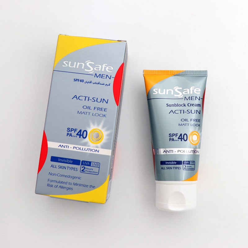 کرم ضدآفتاب سان سیف بی رنگ آقایان spf40 کد 90321