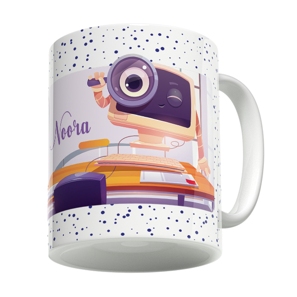 ماگ لاژید مدل اسم نورا طرح مهندس کامپیوتر