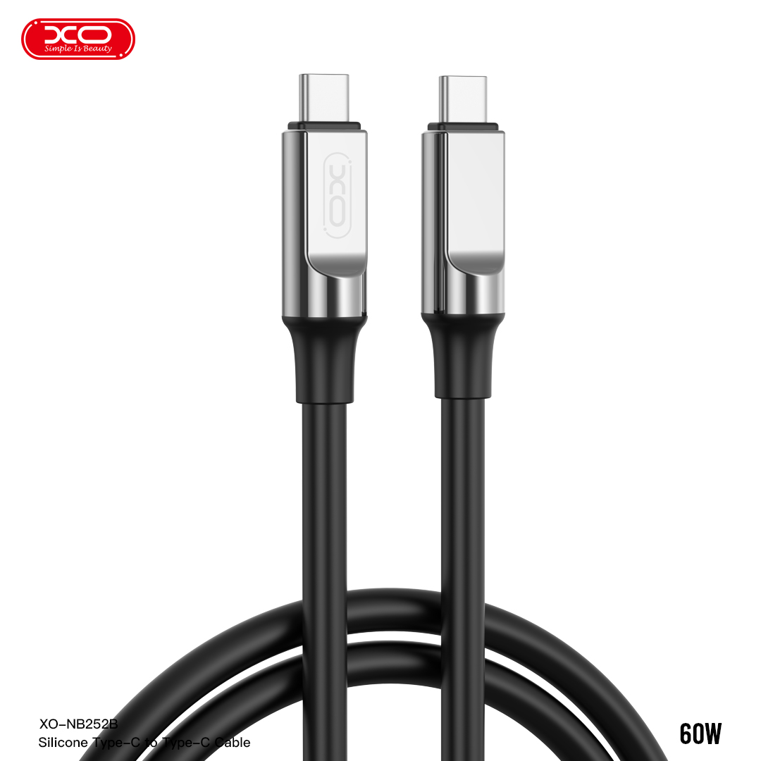 کابل شارژ و انتقال داده USB-C ایکس او مدل XO NB-Q252B PD 60W طول 1متر