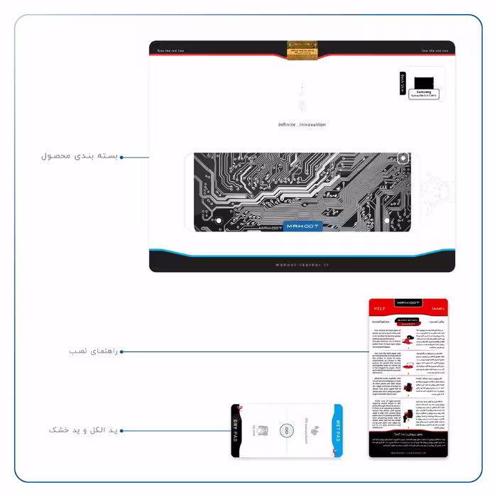 برچسب پوششی ماهوت مدل Black Printed Circuit Board مناسب برای تبلت سامسونگ Galaxy Tab S2 9.7 2015 T815