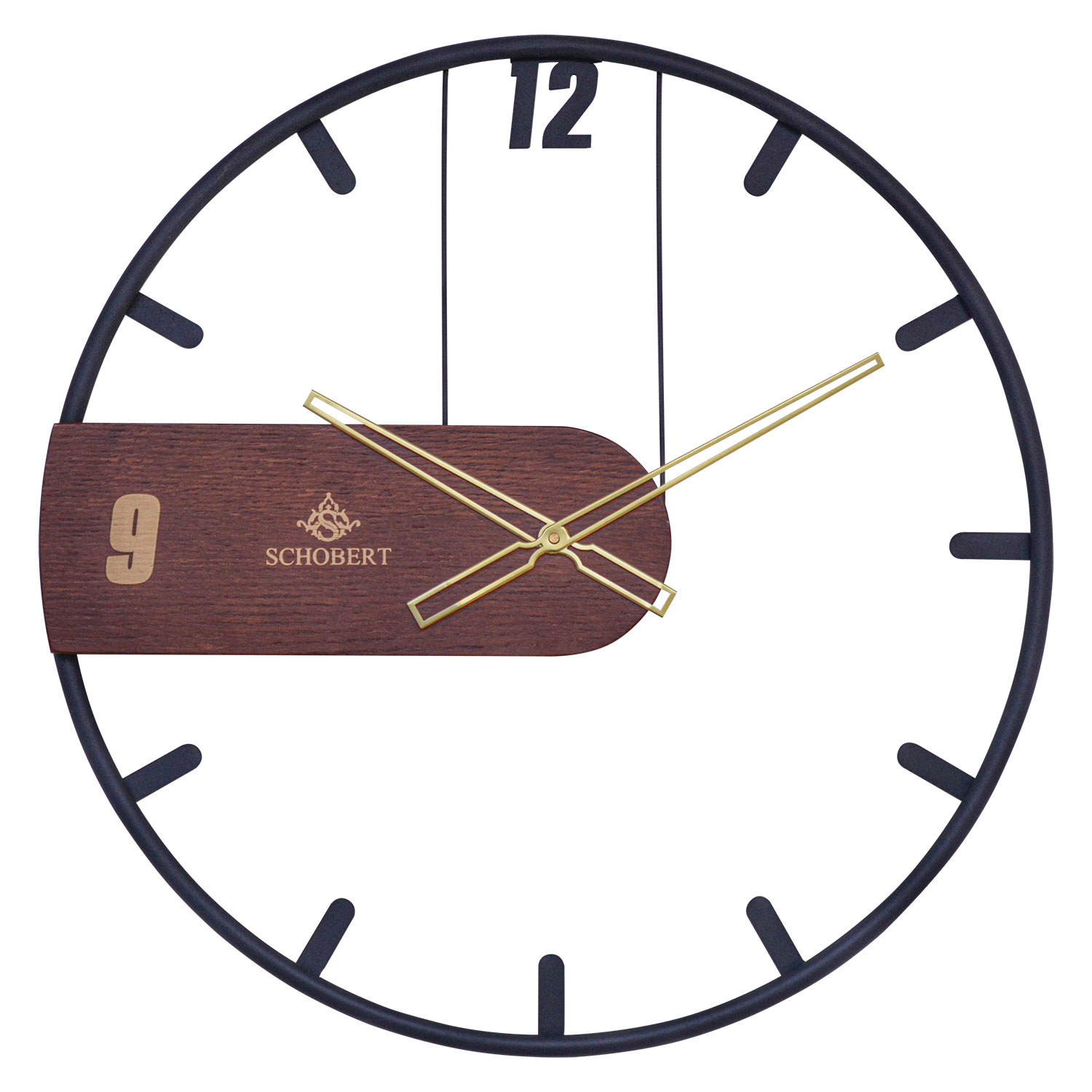 ساعت دیواری شوبرت کد 5374 رنگ مشکی