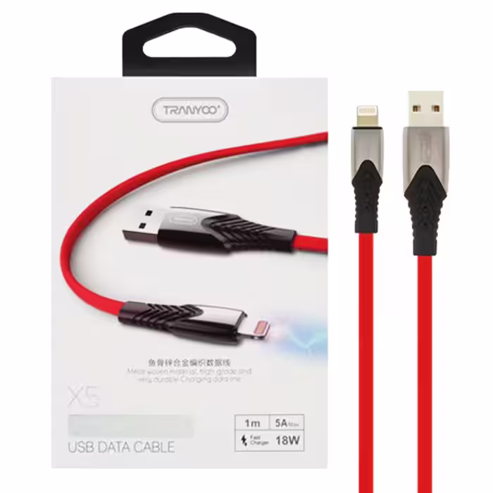 کابل تبدیل USB به لایتنینگ ترانیو مدل X5 طول ۱ متر