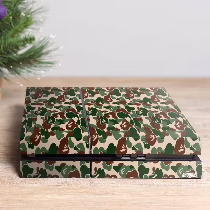 برچسب پلی استیشن ۴ مدل bape camo supreme gray کد PS-205