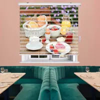  پرده زبرا زیو طرح صبحانه کد B5 سایز 200x280 سانتی متر