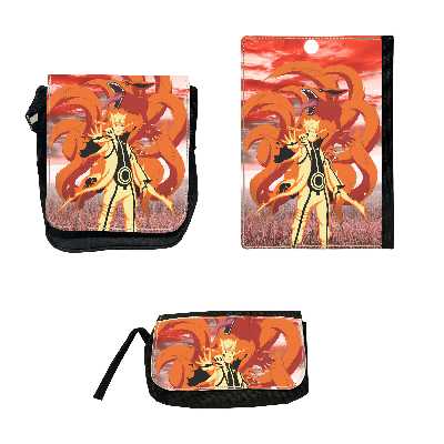 کلاسور مدل Naruto Shippuden به همراه کیف پاسپورتی و جامدادی