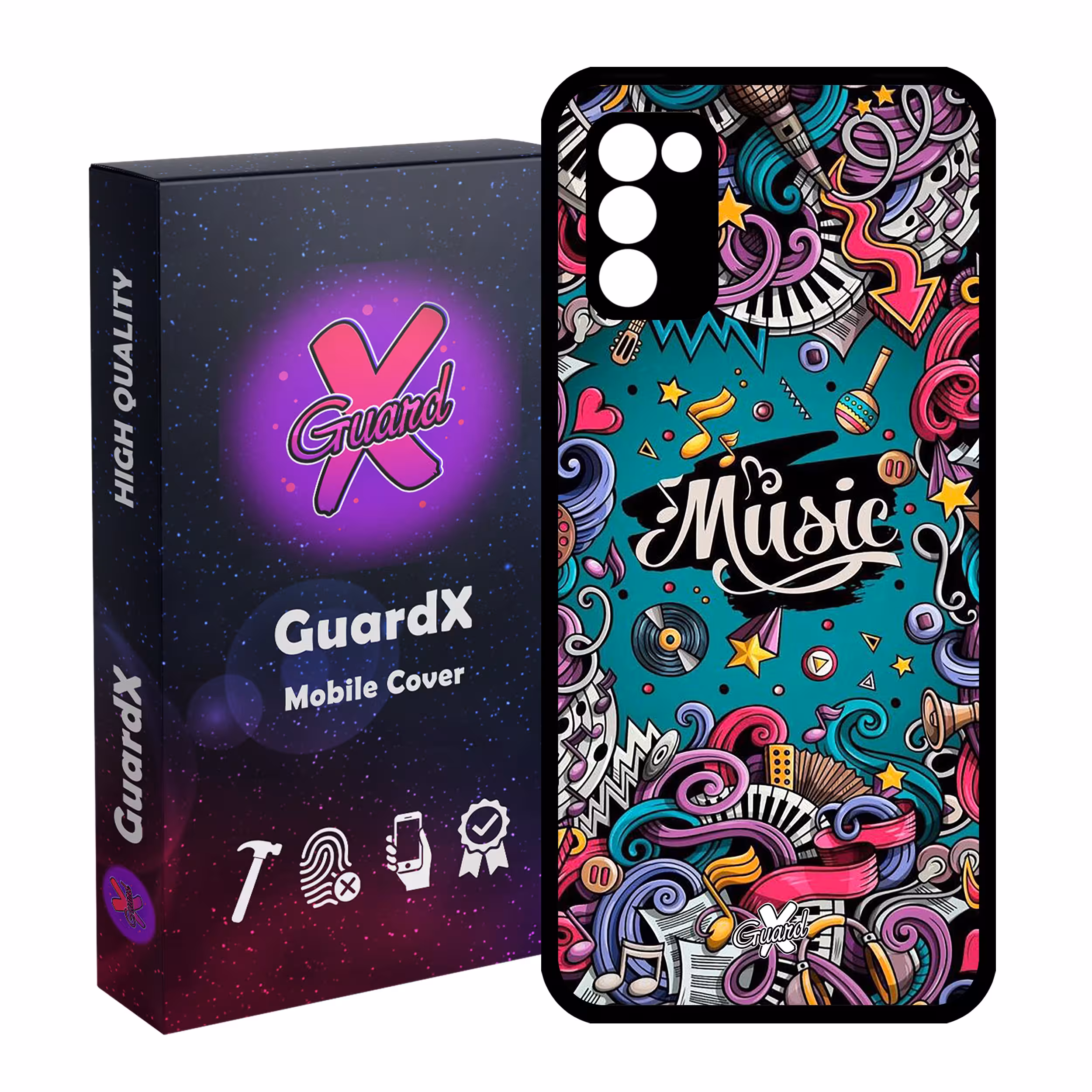 کاور گارد ایکس طرح Music مدل Glass10025 مناسب برای گوشی موبایل سامسونگ Galaxy A02s / M02s