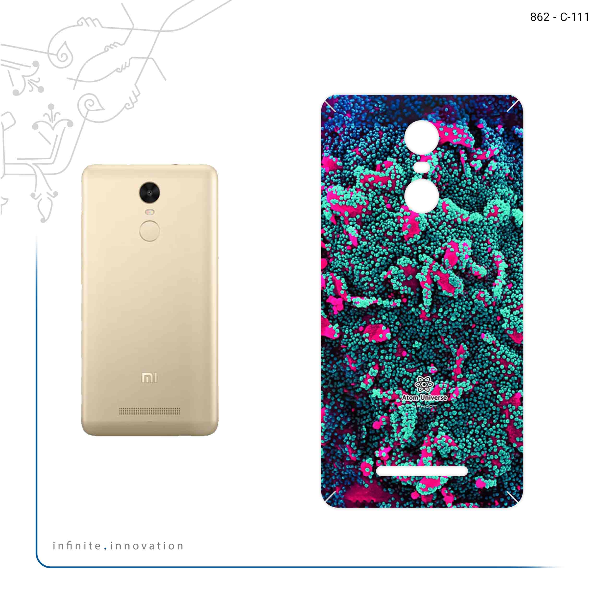 برچسب پوششی ماهوت مدل Atom Universe 8 مناسب برای گوشی موبایل شیائومی Redmi Note 3