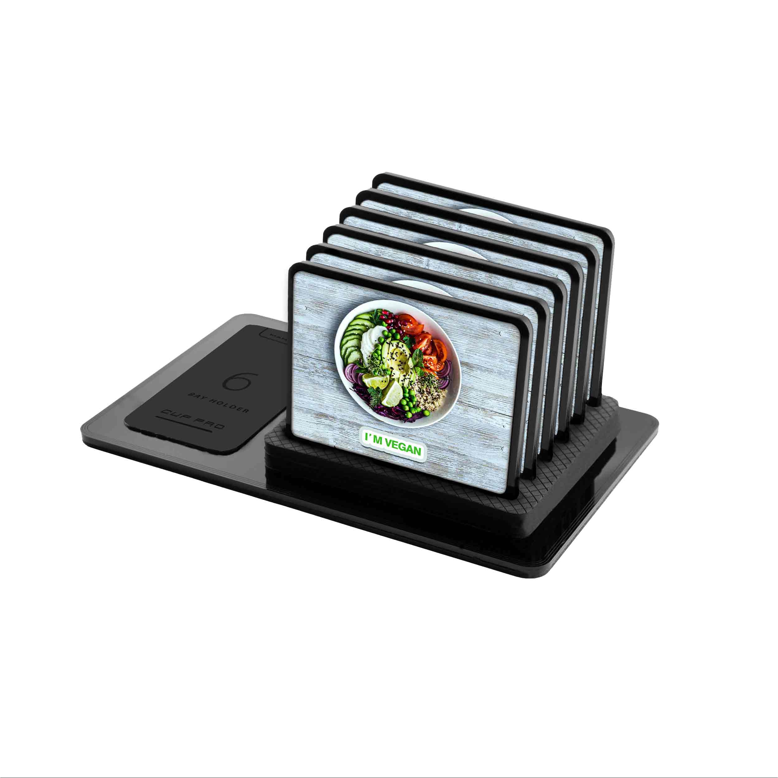 زیر لیوانی ماهوت مدل Im-vegan بسته 6 عددی