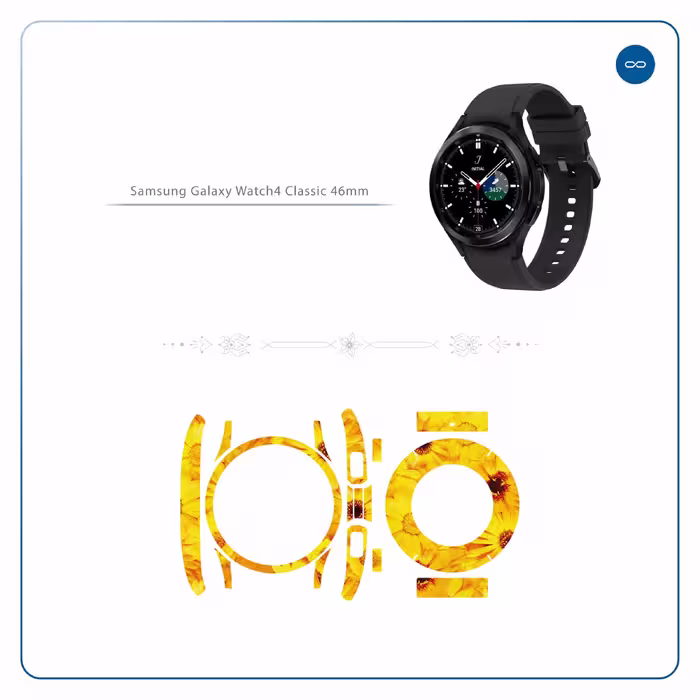 برچسب ماهوت طرح Yellow Flower مناسب برای ساعت هوشمند سامسونگ Watch4 Classic 46mm