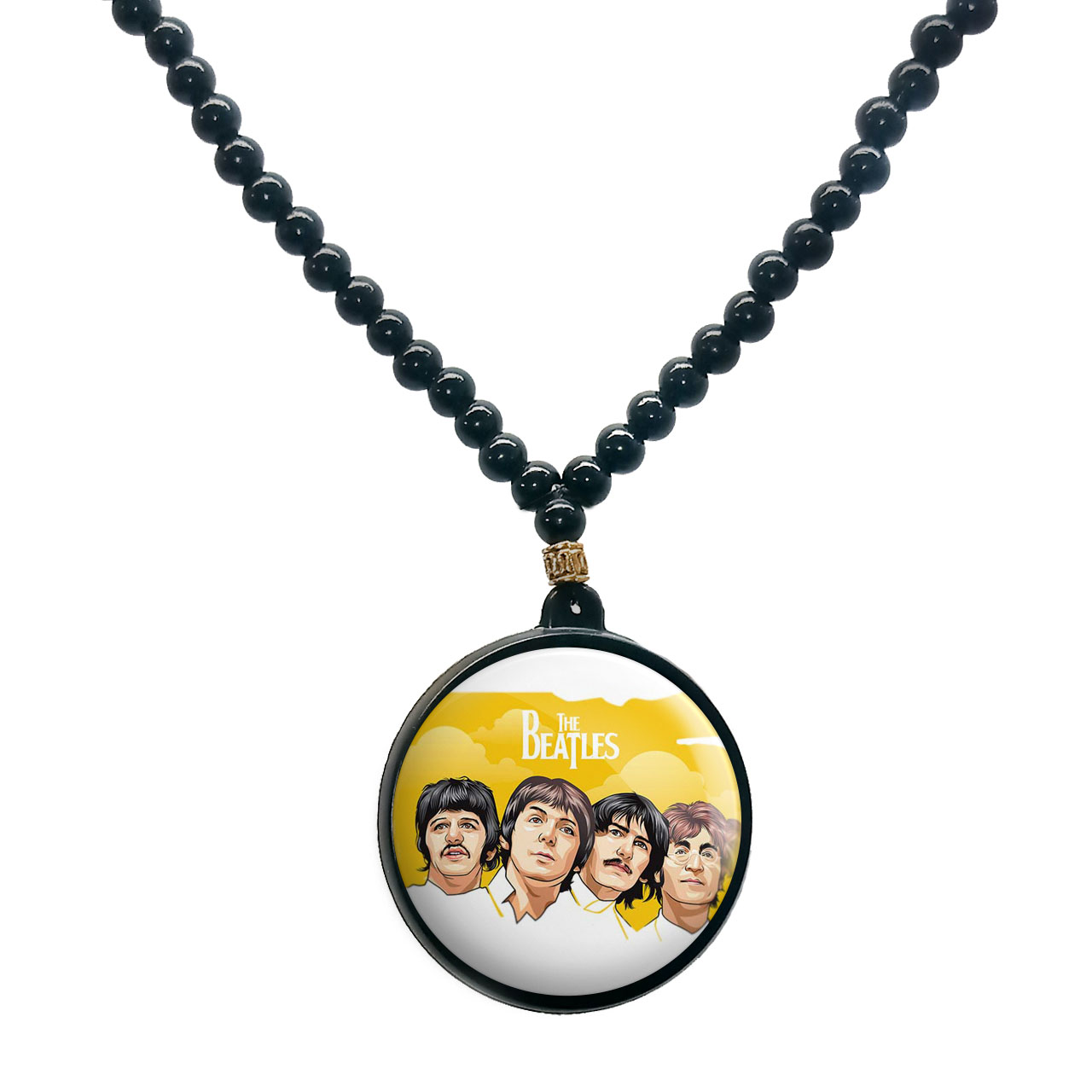 گردنبند پرمانه طرح بیتلز کد pmd.1469 مدل دو طرفه