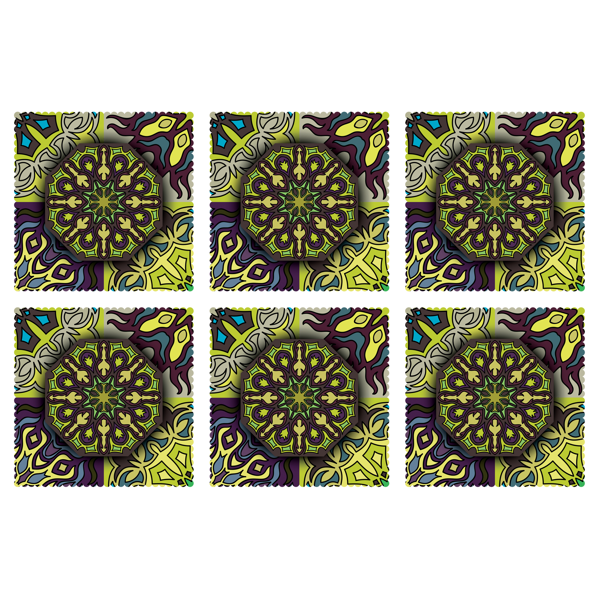 زیر لیوانی مدل C1-42530 بسته 6 عددی