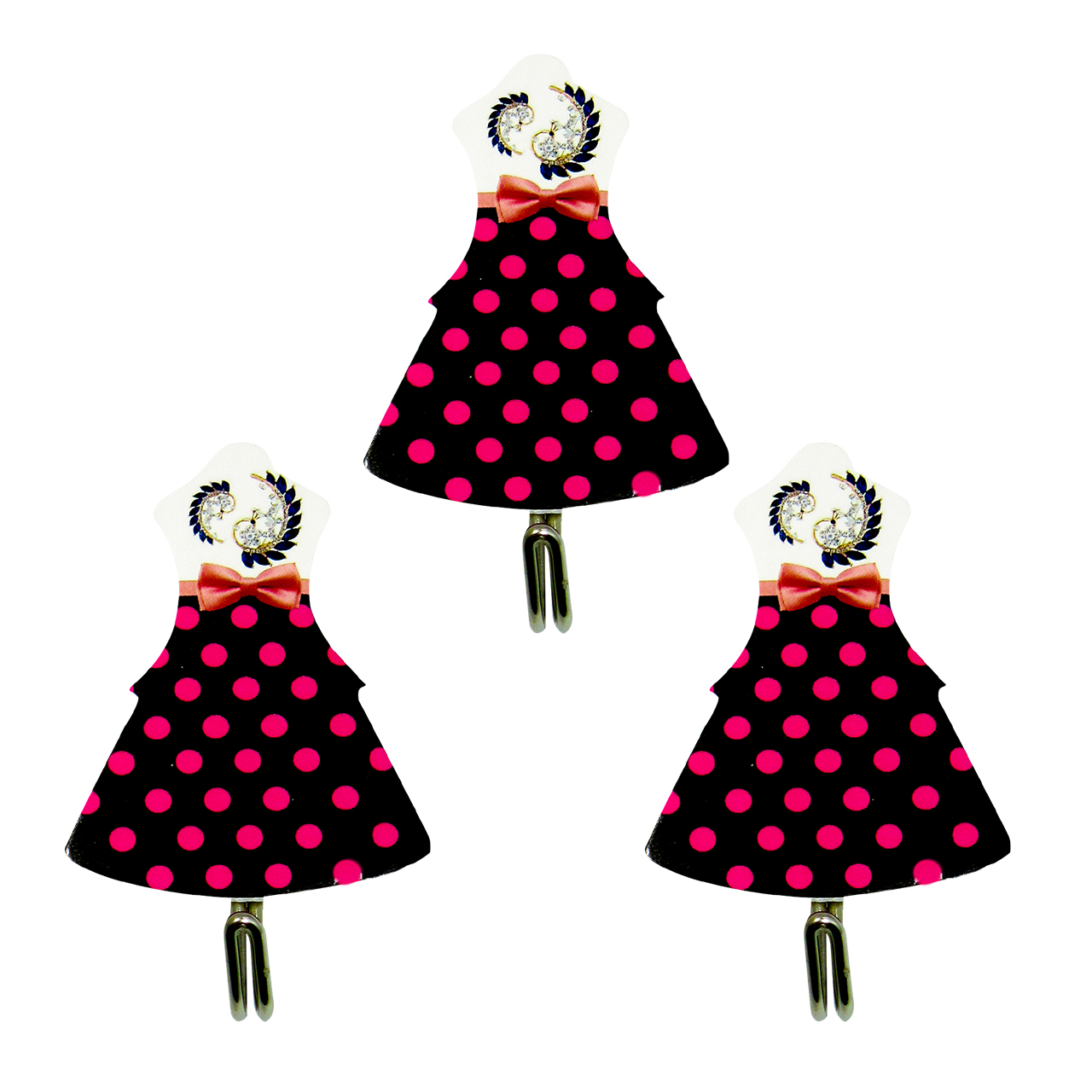 آویز حوله هوک طرح گل بسته 3 عددی