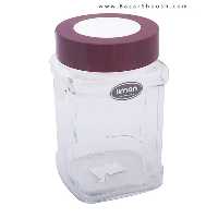 جای حبوبات 20سانتی‌متری شیشه‌ای لیمون مدل نگین