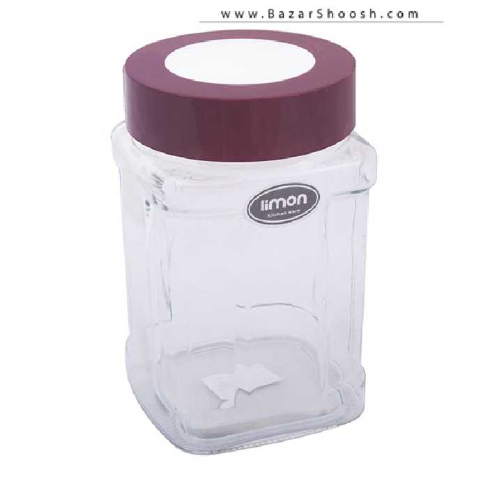 جای حبوبات 20سانتی‌متری شیشه‌ای لیمون مدل نگین