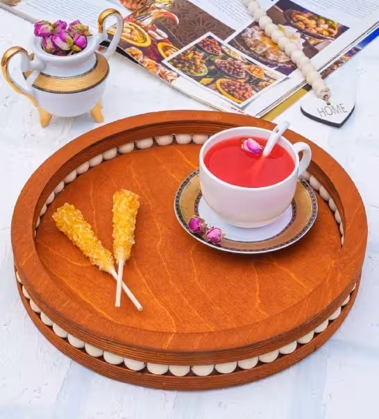سینی چوبی دور مهره