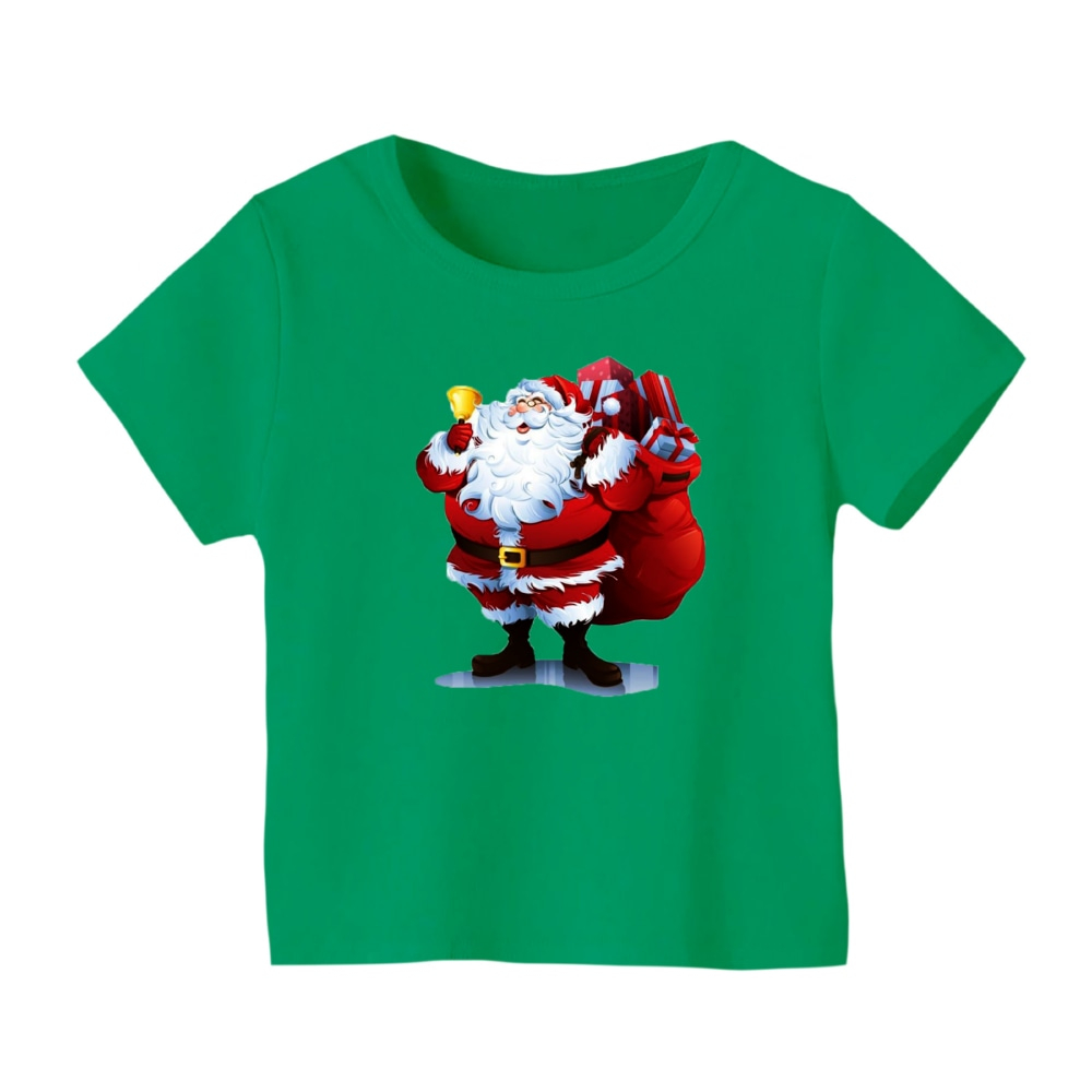 تی شرت آستین کوتاه بچگانه مدل بابانوئل کریسمس کد 2 رنگ سبز