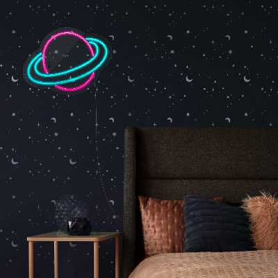 چراغ دیواری نئون دیزاین طرح Planet_MLC
