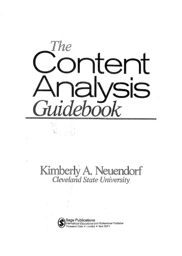 خرید و دانلود نسخه کامل کتاب The Content Analysis Guidebook
