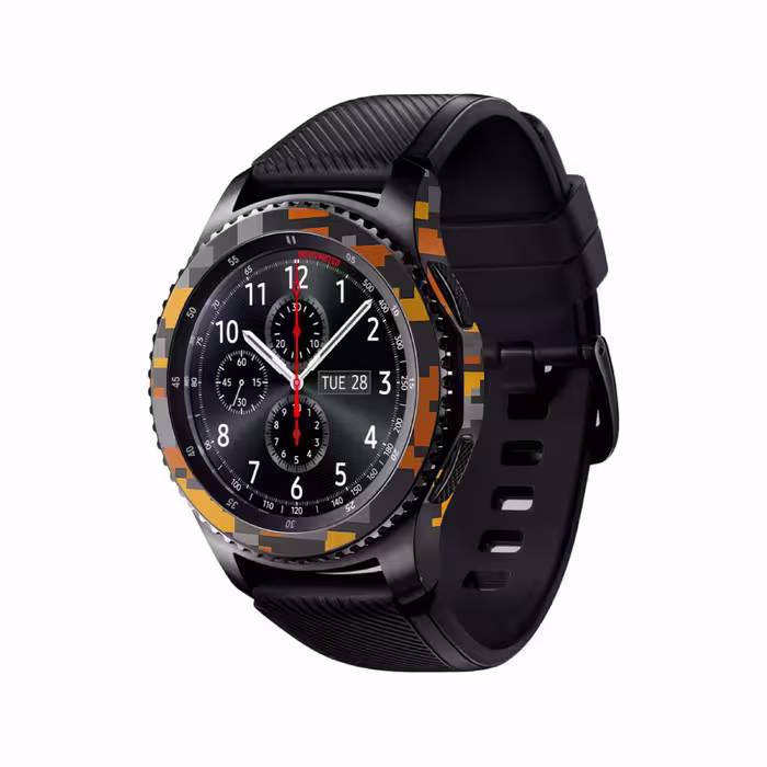 برچسب ماهوت طرح Army-Autumn-pixel مناسب برای ساعت هوشمند سامسونگ Galaxy Gear S3 Frontier