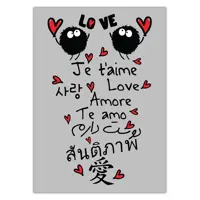 تابلوی ونسونی طرح Love In Many Language سایز 30x40