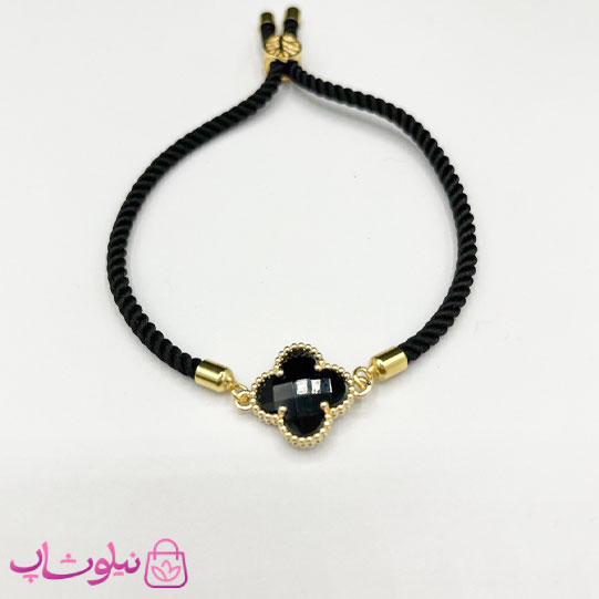 دستبند زنانه آسانسوری بندی مدل ونکلیف مشکی کد 90