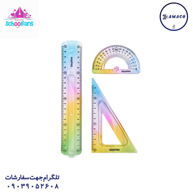 ست خط کش گونیا ژله ای 92690 اسکول فنس