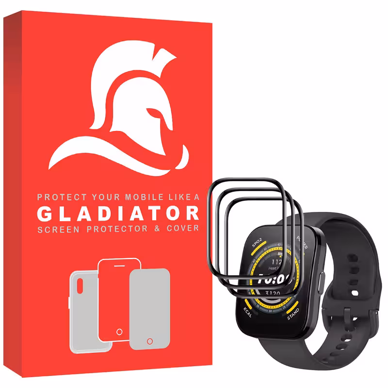 محافظ صفحه نمایش گلادیاتور مدل GWP3000 مناسب برای ساعت هوشمند آمازفیت Bip 5 بسته سه عددی