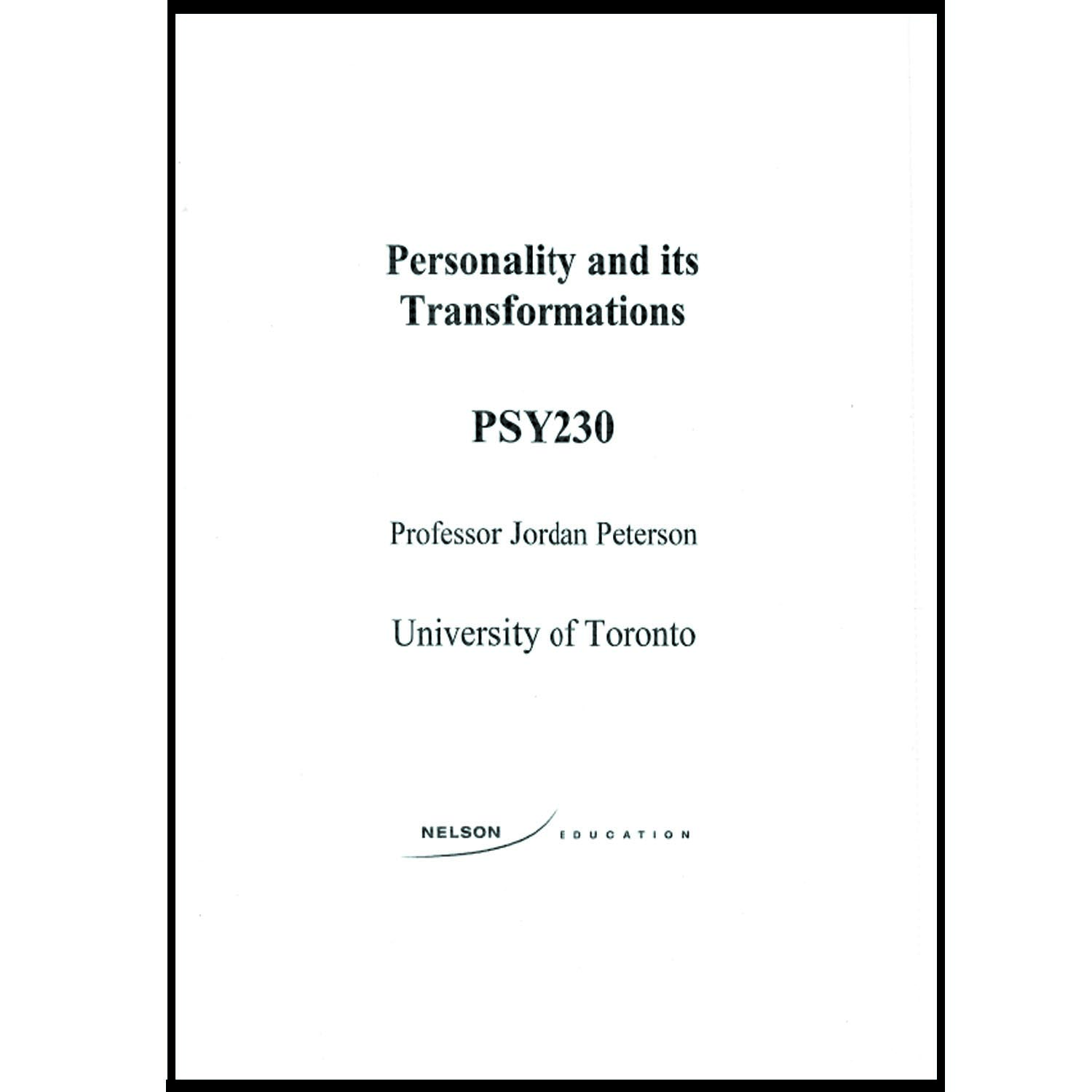 کتاب personality and its transformation اثر jardan peterson انتشارات university of toronto