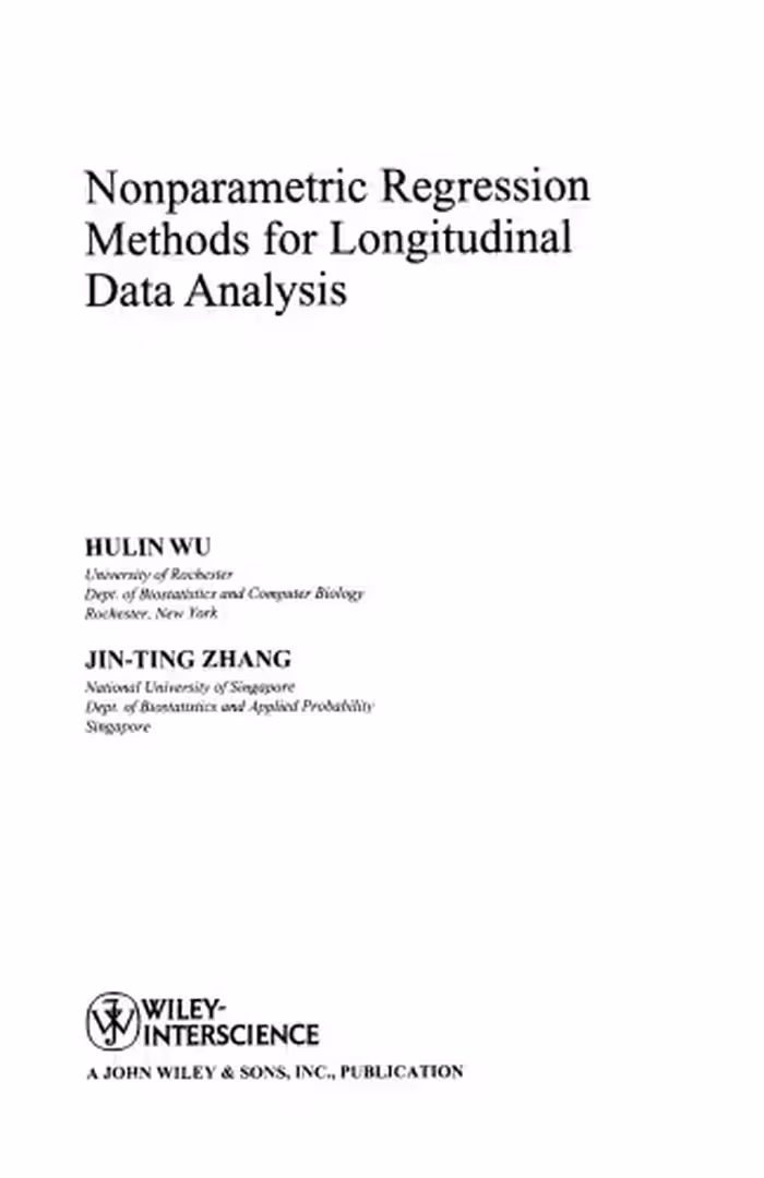 خرید و دانلود نسخه کامل کتاب Nonparametric regression methods for longitudinal data analysis: [mixed-effects modeling approaches]
