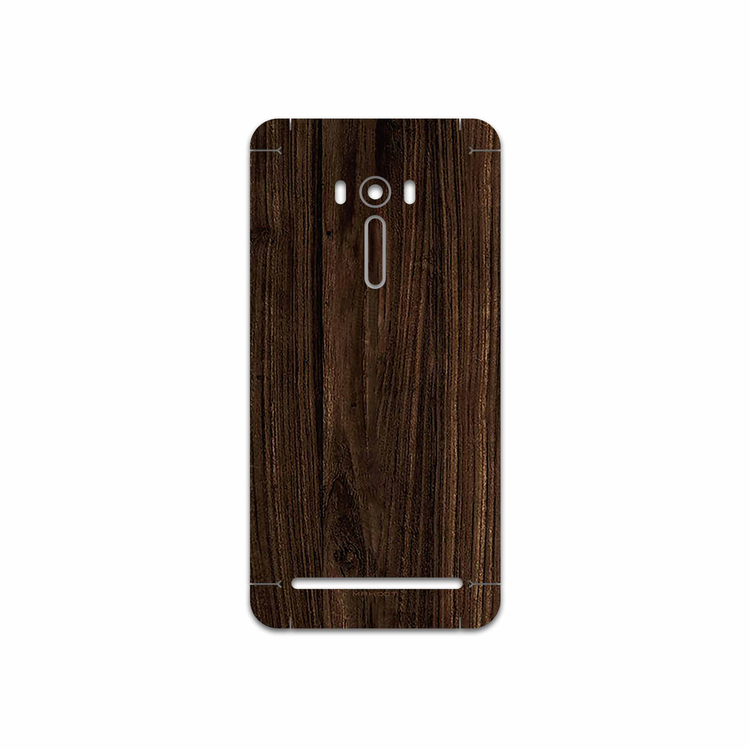 برچسب پوششی ماهوت مدل Dark Walnut Wood مناسب برای گوشی موبایل ایسوس ZenFone Selfie