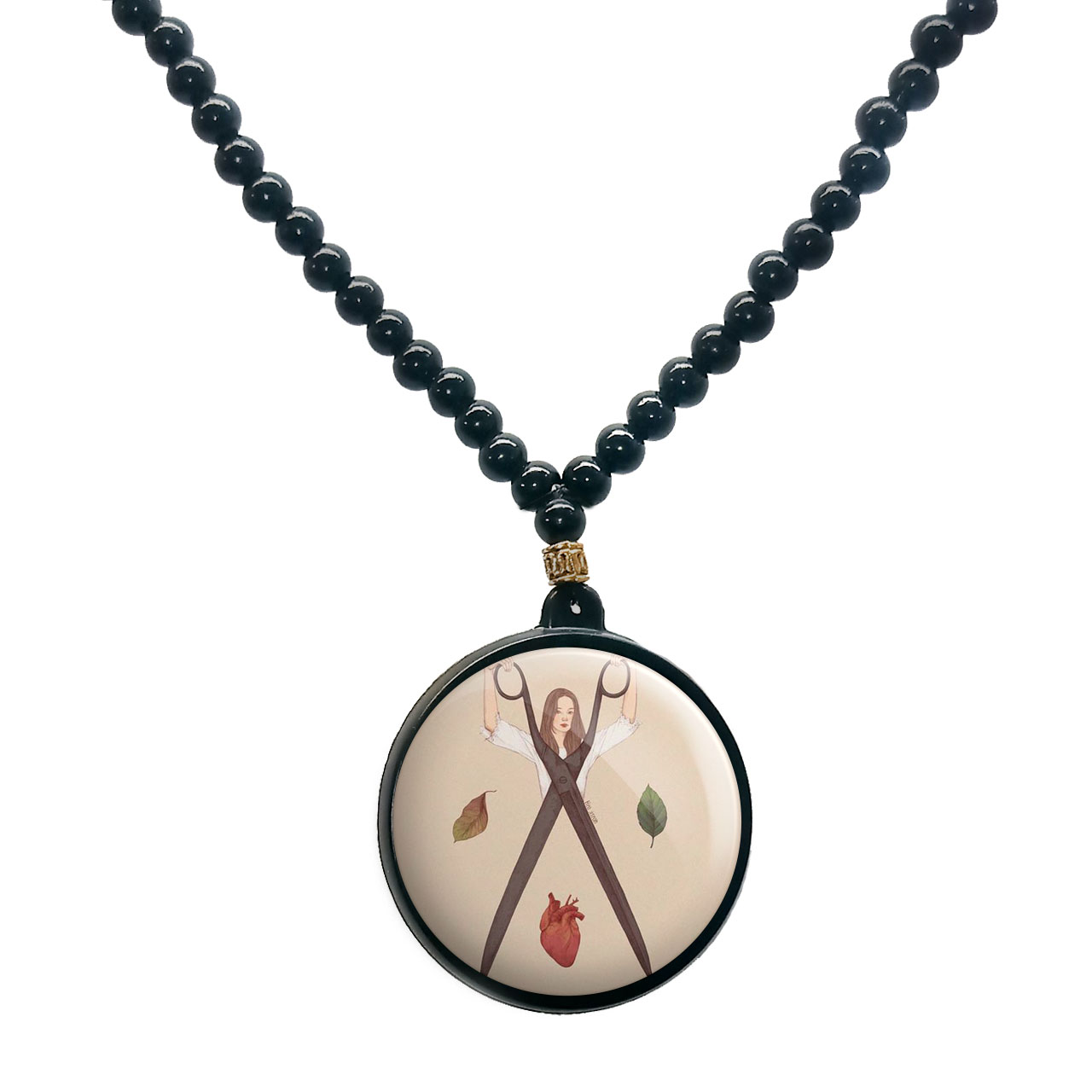 گردنبند پرمانه طرح دخترونه کد pmd.4305 مدل دو طرفه