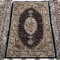 فرش دستبافت ریز ماهی خرّم طرح کمال الملک خوی اندازه زرع و نیم 50 رج سرمه ای کد 104