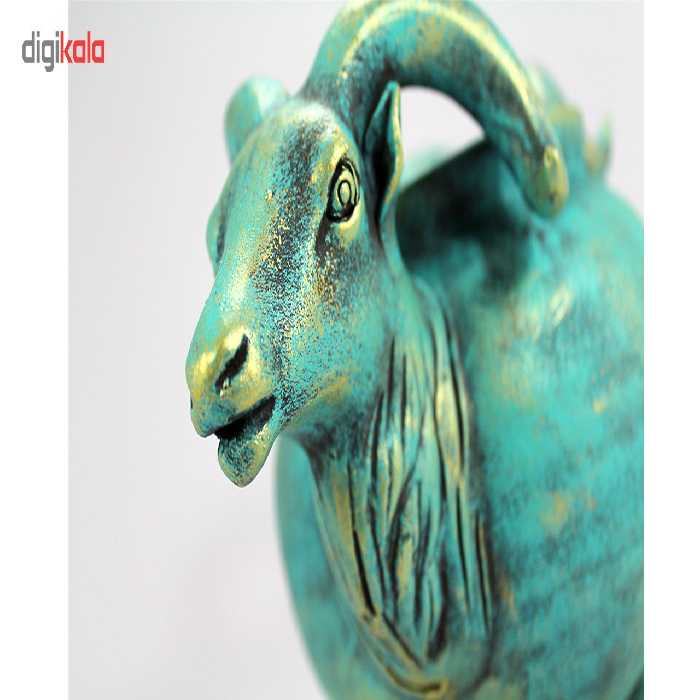 ظرف سفالی طرح دو سر بز پتینه مدل 901-00