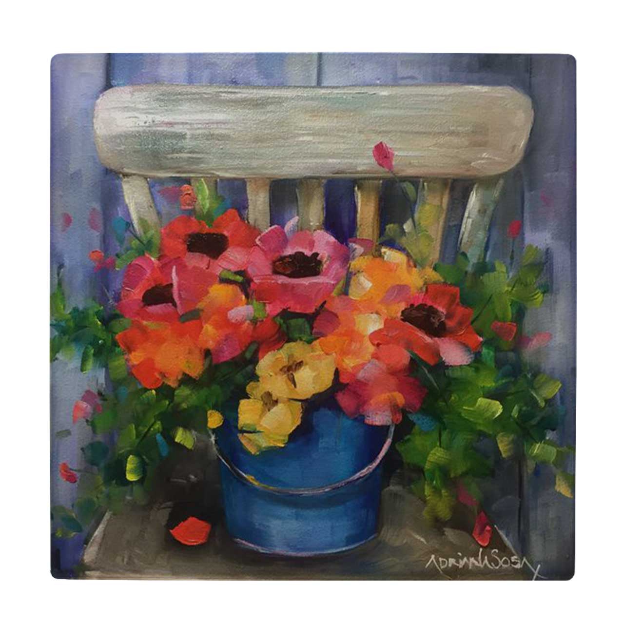 زیر لیوانی طرح نقاشی گل ها و صندلی کد 3853351_1875