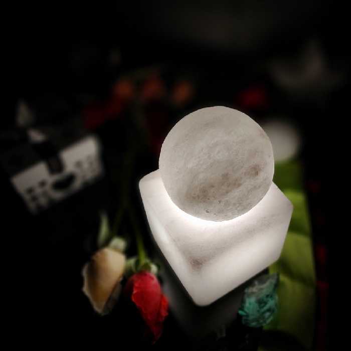 آباژور سنگ نمک مدل گوی و مکعب متوسط کد 409