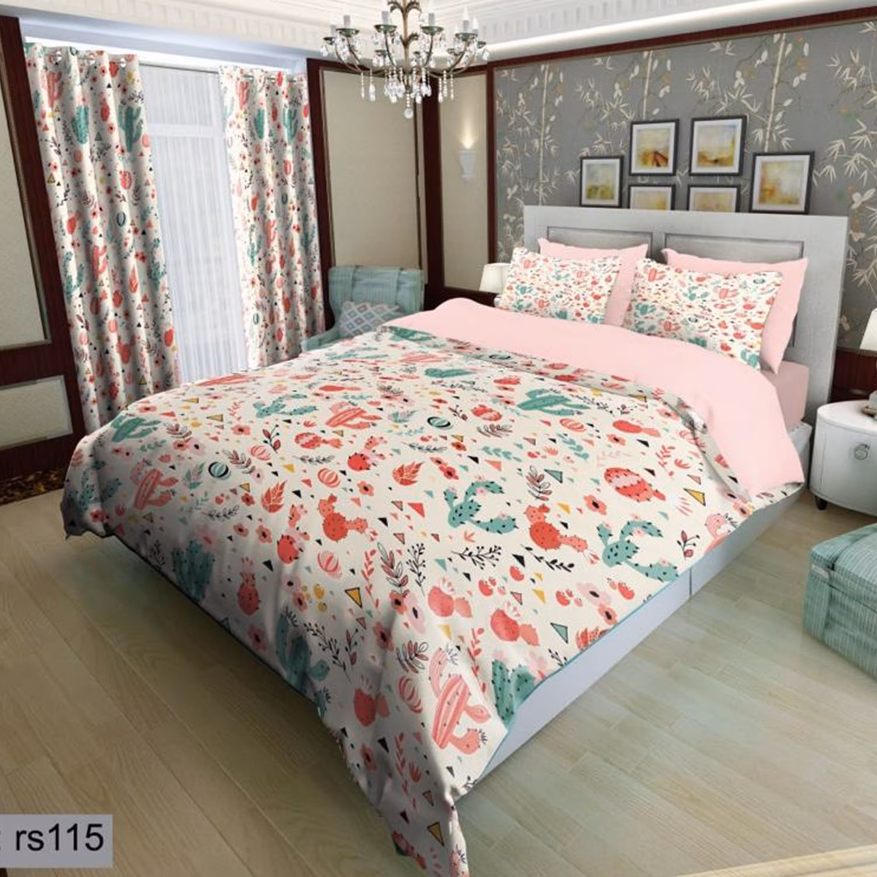 سرویس روتختی 1 نفره تنسل چاپی برندترک لند (Turk Land)  کد rs 115