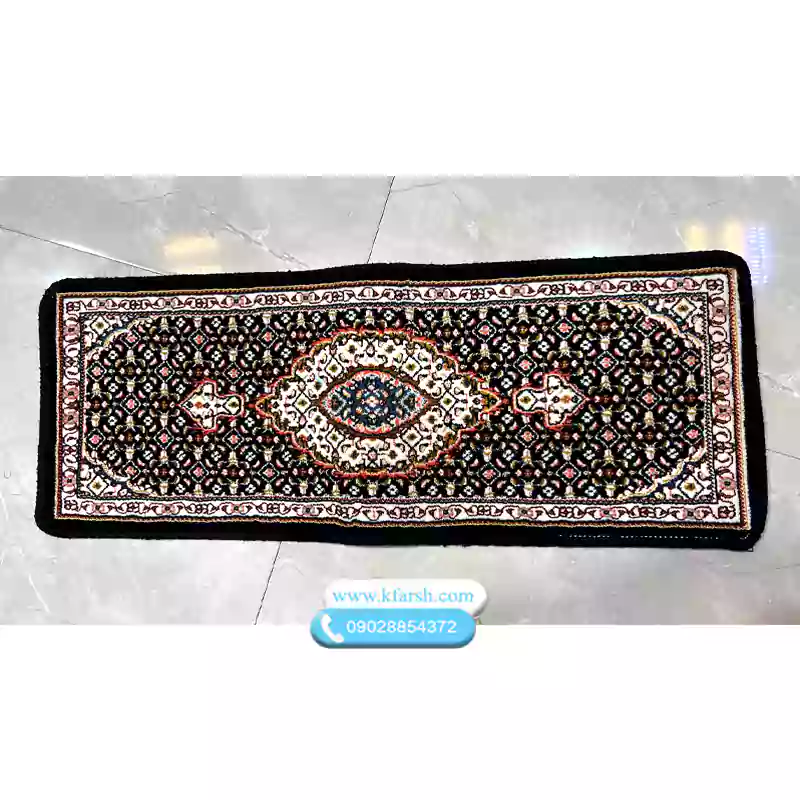 فرش پله طرح ریزماهی سرمه ای