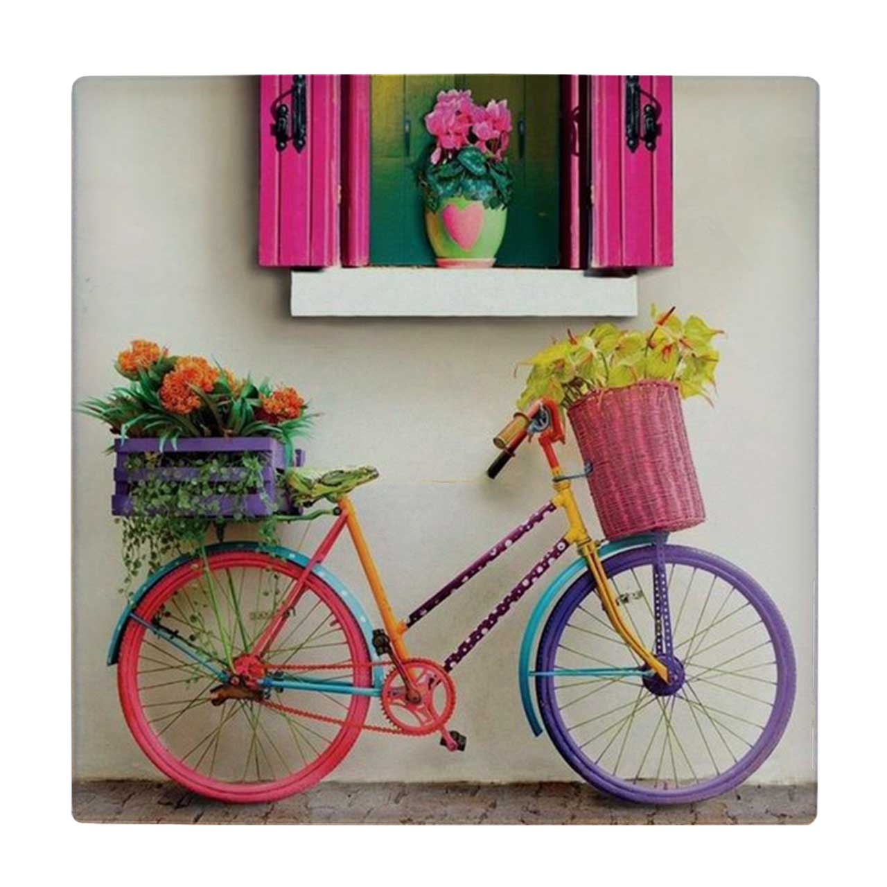  کاشی کارنیلا طرح دوچرخه و سبد گل کد wk4572