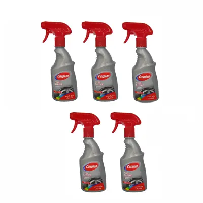 اسپری براق کننده لاستیک کاسپین مدل تریگر حجم 500 میلی لیتر بسته 5 عددی