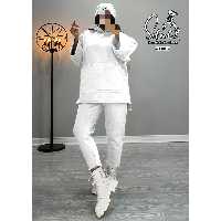 ست 3 تیکه کلاه هودی شلوار  دورس داخل کرکی فوتر فری 36 تا 46 تن شیک