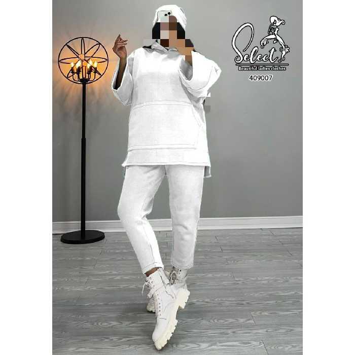 ست 3 تیکه کلاه هودی شلوار  دورس داخل کرکی فوتر فری 36 تا 46 تن شیک